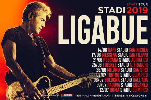 Ligabue in concerto a Roma allo Stadio Olimpico venerdi 12 Luglio 2019.